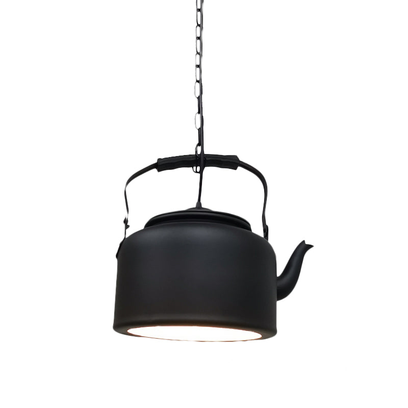 Teapot Restaurant Hanging Lighting Vintage Metal Black/Gold/Matte Black Finish LED Pendant Ceiling Lamp Clearhalo 'Art Deco Pendants' 'Black' 'Cast Iron' 'Ceiling Lights' 'Ceramic' 'Crystal' 'Industrial Pendants' 'Industrial' 'Metal' 'Middle Century Pendants' 'Pendant Lights' 'Pendants' 'Rustic Pendants' 'Tiffany' Lighting' 537498