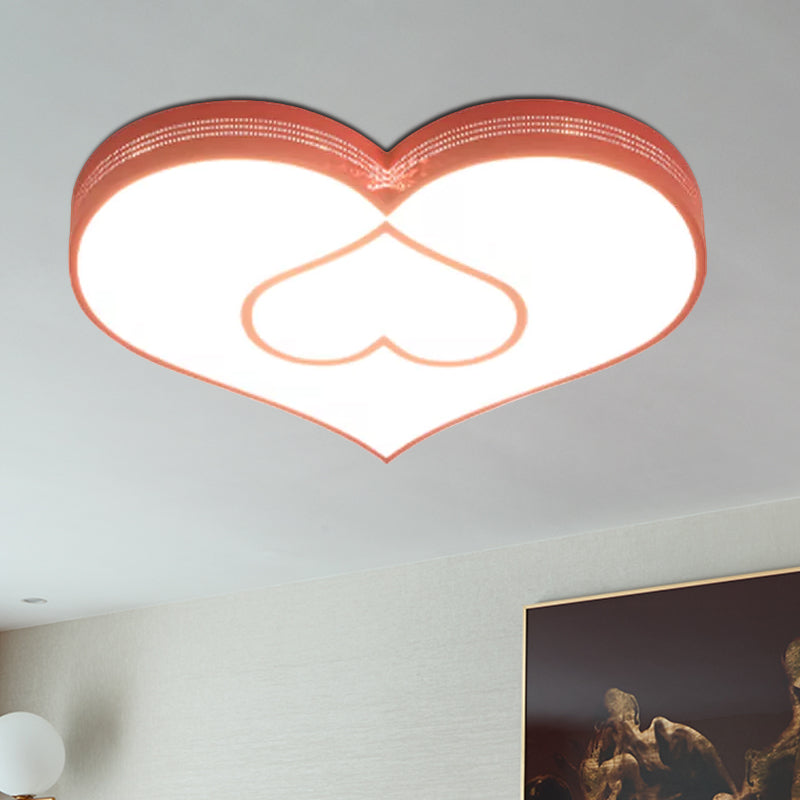 Two-Heart LED Ceiling Light Cartoon Stylish Acrylic Eye-Caring Flush Mount Light for Hallway Clearhalo 'Ceiling Lights' 'Close To Ceiling Lights' 'Close to ceiling' 'Flush mount' Lighting' 559232