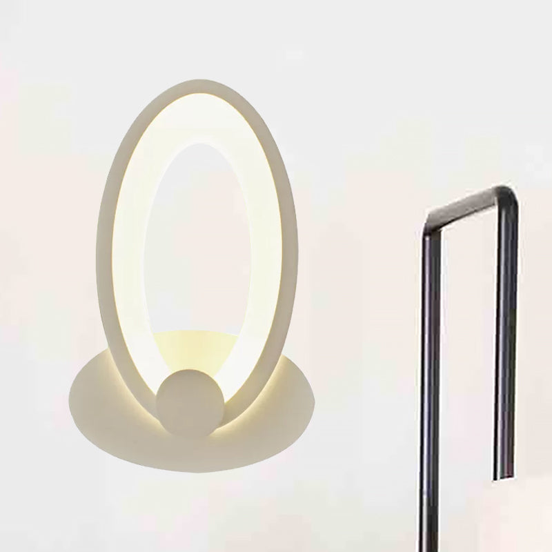 Egg Shaped Wall Light Simple Style Acrylic LED Wall Sconce in White for Bedside Clearhalo 'Wall Lamps & Sconces' 'Wall Lights' Lighting' 559451