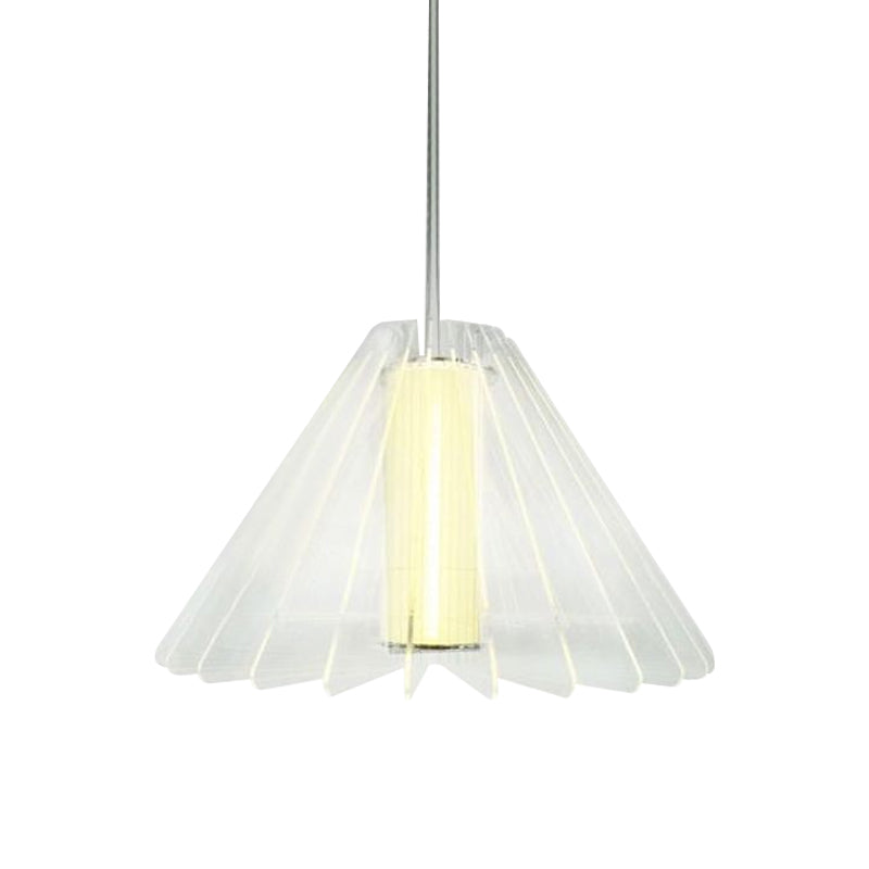 Wide Flare Pendant Lighting Modernist Clear Glass 1 Head Dining Room Ceiling Hanging Light Clearhalo 'Ceiling Lights' 'Glass shade' 'Glass' 'Modern Pendants' 'Modern' 'Pendant Lights' 'Pendants' Lighting' 559510