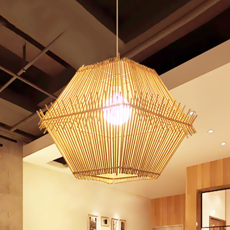 Woven Hanging Ceiling Light Contemporary Bamboo 1 Head Wood Drop Pendant with/without Shade Wood Shadeless Clearhalo 'Ceiling Lights' 'Modern Pendants' 'Modern' 'Pendant Lights' 'Pendants' Lighting' 559558