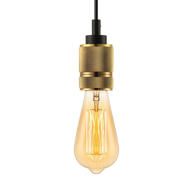 1 Head Metal Suspension Lamp Vintage Style Golden Exposed Bulb Bedroom Mini Ceiling Fixture Clearhalo 'Art Deco Pendants' 'Cast Iron' 'Ceiling Lights' 'Ceramic' 'Crystal' 'Industrial Pendants' 'Industrial' 'Metal' 'Middle Century Pendants' 'Pendant Lights' 'Pendants' 'Tiffany' Lighting' 601556