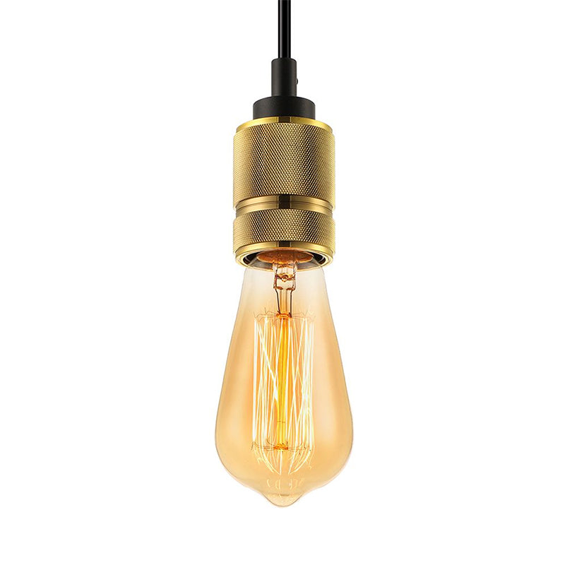 1 Head Metal Suspension Lamp Vintage Style Golden Exposed Bulb Bedroom Mini Ceiling Fixture Clearhalo 'Art Deco Pendants' 'Cast Iron' 'Ceiling Lights' 'Ceramic' 'Crystal' 'Industrial Pendants' 'Industrial' 'Metal' 'Middle Century Pendants' 'Pendant Lights' 'Pendants' 'Tiffany' Lighting' 601557