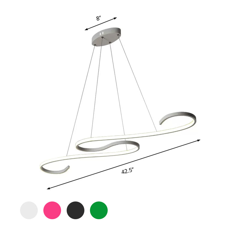 Twist Pendant Nordic Acrylic LED Pink/Black/White Hanging Ceiling Light in Warm/White/Natural Light Clearhalo 'Ceiling Lights' 'Modern Pendants' 'Modern' 'Pendant Lights' 'Pendants' Lighting' 601639