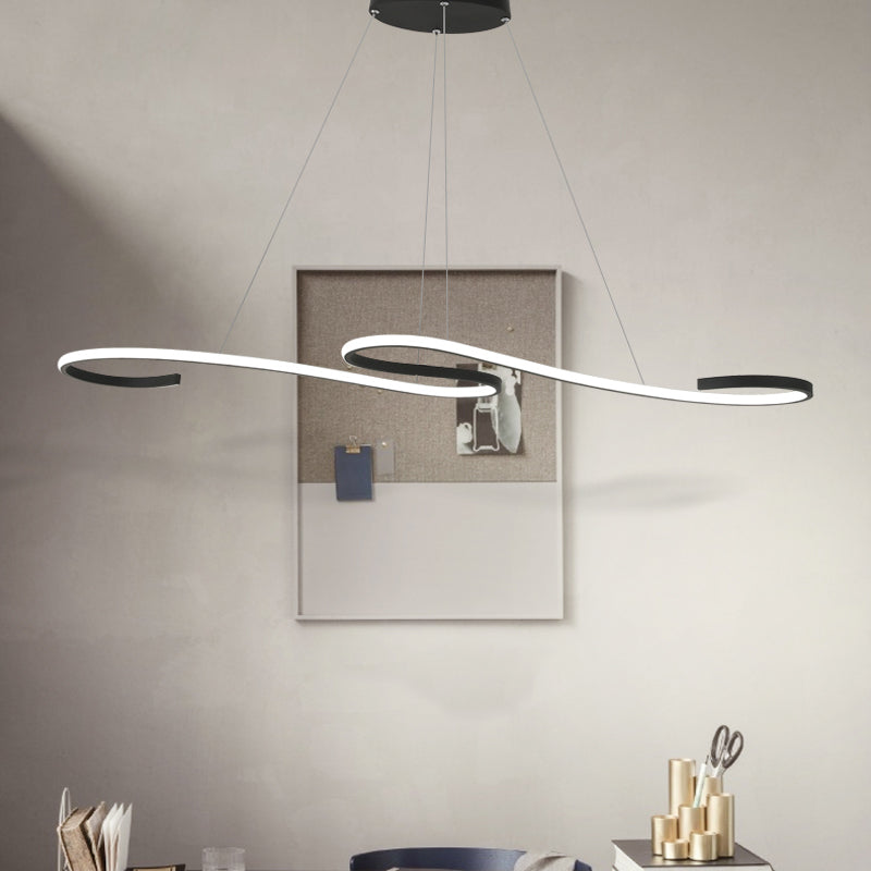 Twist Pendant Nordic Acrylic LED Pink/Black/White Hanging Ceiling Light in Warm/White/Natural Light Clearhalo 'Ceiling Lights' 'Modern Pendants' 'Modern' 'Pendant Lights' 'Pendants' Lighting' 601644