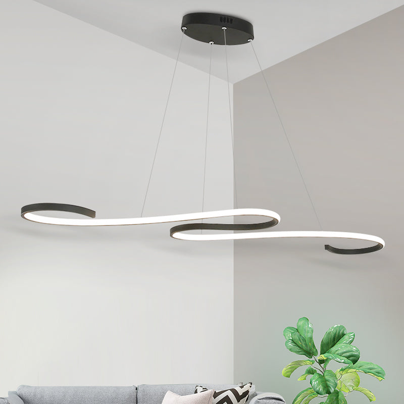 Twist Pendant Nordic Acrylic LED Pink/Black/White Hanging Ceiling Light in Warm/White/Natural Light Clearhalo 'Ceiling Lights' 'Modern Pendants' 'Modern' 'Pendant Lights' 'Pendants' Lighting' 601646