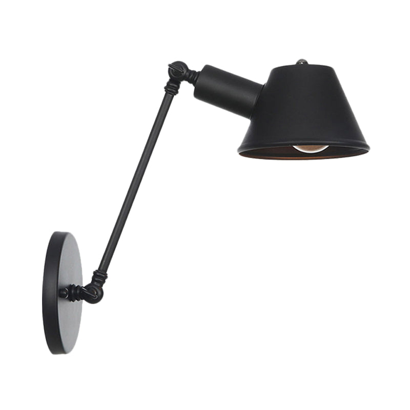 Black 1 Bulb Wall Lamp Sconce Farmhouse Iron Bell Wall Mount Light Fixture with 8