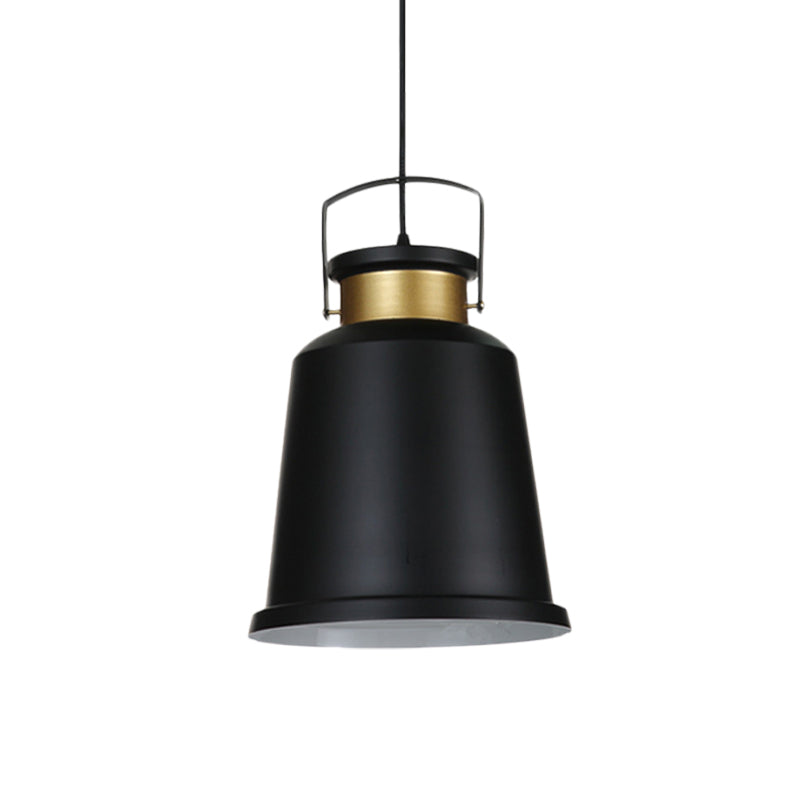 1 Bulb Bell Down Lighting Antiqued Black Finish Aluminum Handle Suspended Pendant Lamp Clearhalo 'Art Deco Pendants' 'Black' 'Cast Iron' 'Ceiling Lights' 'Ceramic' 'Crystal' 'Industrial Pendants' 'Industrial' 'Metal' 'Middle Century Pendants' 'Pendant Lights' 'Pendants' 'Rustic Pendants' 'Tiffany' Lighting' 607617