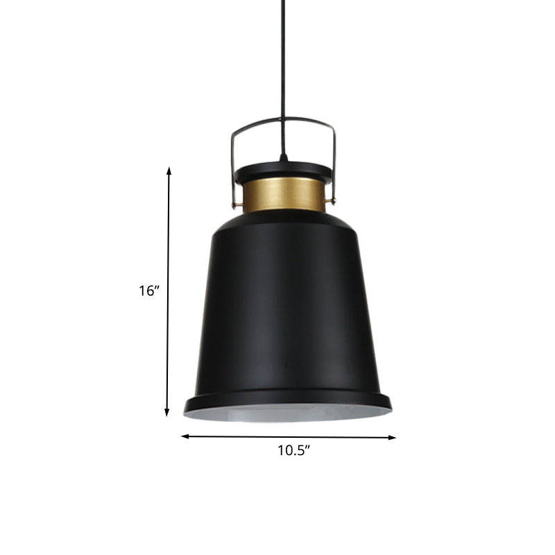 1 Bulb Bell Down Lighting Antiqued Black Finish Aluminum Handle Suspended Pendant Lamp Clearhalo 'Art Deco Pendants' 'Black' 'Cast Iron' 'Ceiling Lights' 'Ceramic' 'Crystal' 'Industrial Pendants' 'Industrial' 'Metal' 'Middle Century Pendants' 'Pendant Lights' 'Pendants' 'Rustic Pendants' 'Tiffany' Lighting' 607619