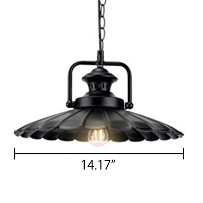 1 Light Vintage Industrial Pendant Light Metal Cone Pendant Lamp in Black for Indoor Clearhalo 'Art Deco Pendants' 'Black' 'Cast Iron' 'Ceiling Lights' 'Ceramic' 'Crystal' 'Industrial Pendants' 'Industrial' 'Metal' 'Middle Century Pendants' 'Pendant Lights' 'Pendants' 'Rustic Pendants' 'Tiffany' Lighting' 60934