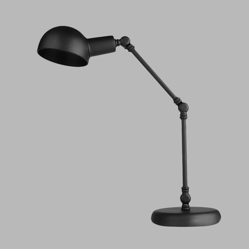 LED Task Light Industrial Style Domed Metallic Reading Book Lamp in Black with Swing Arm Clearhalo 'Lamps' 'Table Lamps' Lighting' 612266