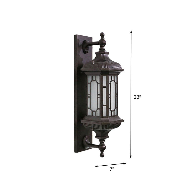 Farmhouse Rectangle Sconce Light Fixture 1 Bulb Aluminum Wall Lamp Fixture in Black for Courtyard Clearhalo 'Wall Lamps & Sconces' 'Wall Lights' Lighting' 612300