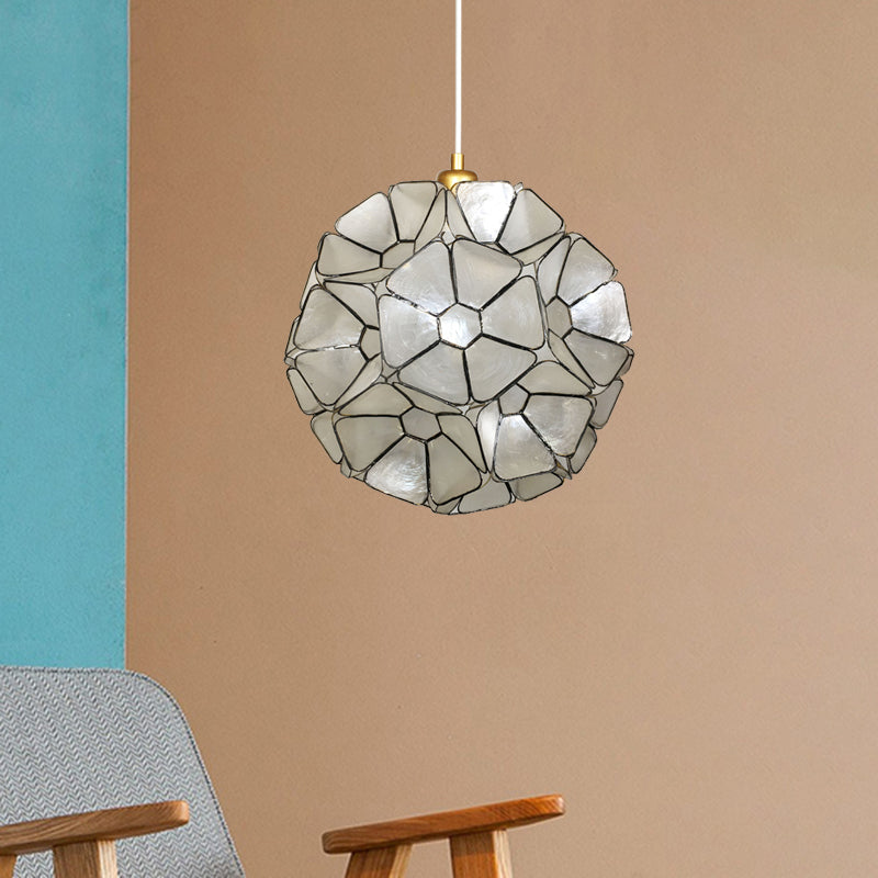 Black Blossom Pendant Light Fixture Modernist 1 Head Shell Hanging Ceiling Lamp with Splicing Design Black Clearhalo 'Ceiling Lights' 'Modern Pendants' 'Modern' 'Pendant Lights' 'Pendants' Lighting' 612345