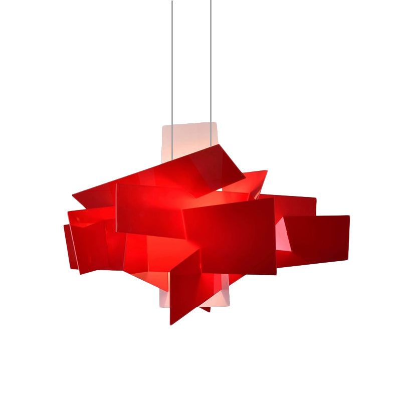 White/Red Irregular Hanging Pendant Contemporary LED Acrylic Suspension Light over Dining Table Clearhalo 'Ceiling Lights' 'Modern Pendants' 'Modern' 'Pendant Lights' 'Pendants' Lighting' 612393