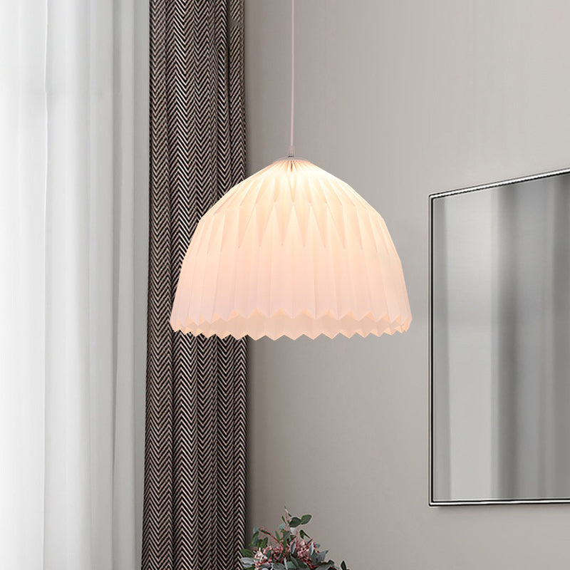 Modern 1 Bulb Down Lighting White Dome Hanging Ceiling Lamp with Acrylic Shade for Dining Room Clearhalo 'Ceiling Lights' 'Modern Pendants' 'Modern' 'Pendant Lights' 'Pendants' Lighting' 612406