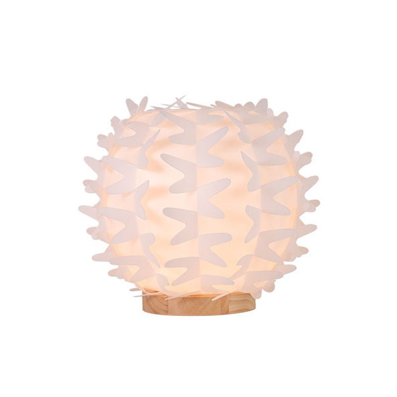 Acrylic Ball Nightstand Light Contemporary LED White Table Lamp with Butterfly Wing Design Clearhalo 'Lamps' 'Table Lamps' Lighting' 612570