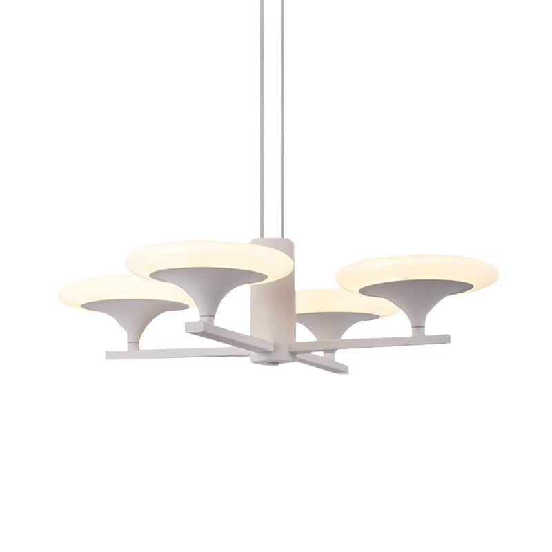 White Radial Chandelier Pendant Light Modern 5 Heads 23.5