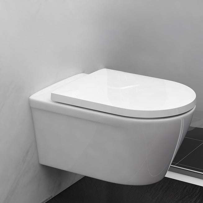 Modern Siphon Jet Toilet Bowl Wall Mount Flush Toilet with Seat for Bathroom Clearhalo 'Bathroom Remodel & Bathroom Fixtures' 'Home Improvement' 'home_improvement' 'home_improvement_toilets' 'Toilets & Bidets' 'Toilets' 6191152