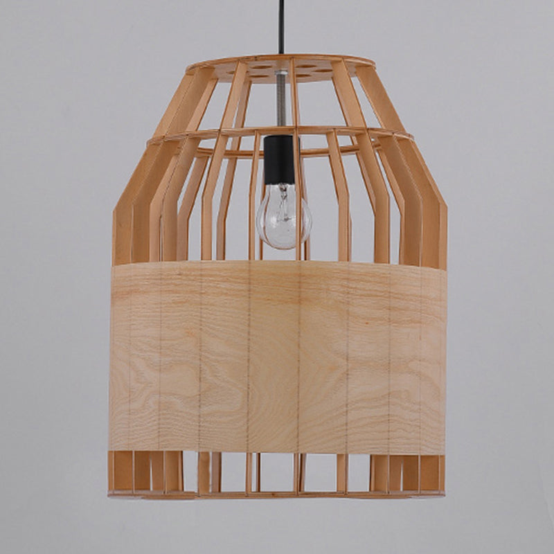 Beige Hanging Light Contemporary Bamboo Pendant Light Fixture for Dining Room Clearhalo 'Ceiling Lights' 'Pendant Lights' 'Pendants' Lighting' 622434