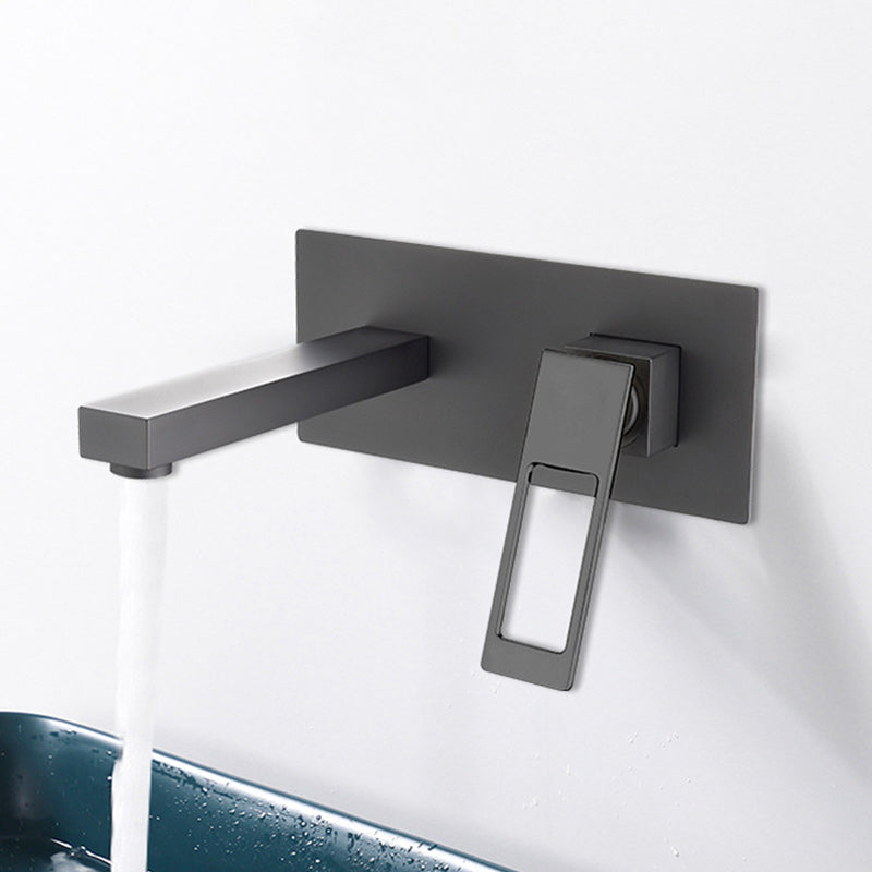 Two Hole Wall Mounted Bathroom Faucet Cubic Modern Design Faucet Clearhalo 'Bathroom Remodel & Bathroom Fixtures' 'Bathroom Sink Faucets' 'Bathroom Sinks & Faucet Components' 'bathroom_sink_faucets' 'Home Improvement' 'home_improvement' 'home_improvement_bathroom_sink_faucets' 6284648