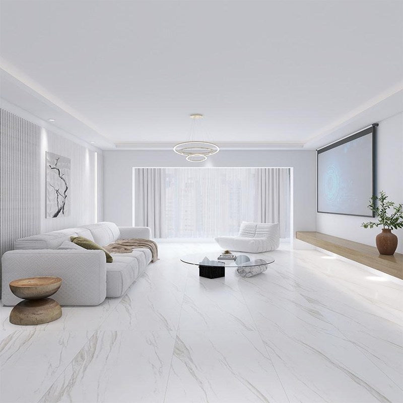 Porcelain Floor Tile Matte White Marble Look Floor and Wall Tile Clearhalo 'Floor Tiles & Wall Tiles' 'floor_tiles_wall_tiles' 'Flooring 'Home Improvement' 'home_improvement' 'home_improvement_floor_tiles_wall_tiles' Walls and Ceiling' 6416315