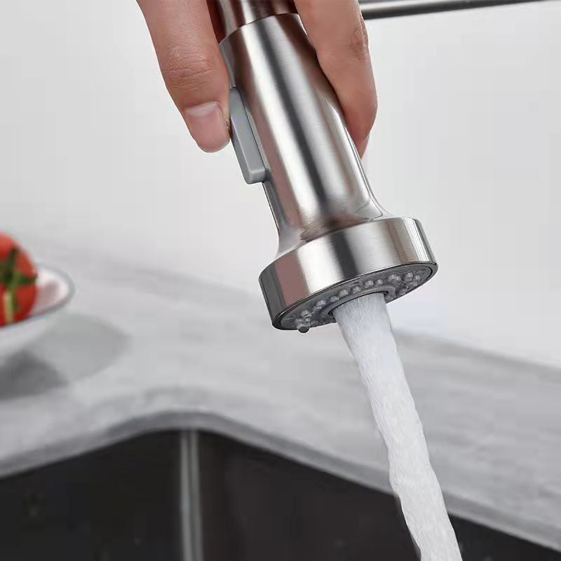 1-Handle Faucets with Water Dispenser Spring Spout Standard Kitchen Faucets Clearhalo 'Home Improvement' 'home_improvement' 'home_improvement_kitchen_faucets' 'Kitchen Faucets' 'Kitchen Remodel & Kitchen Fixtures' 'Kitchen Sinks & Faucet Components' 'kitchen_faucets' 6467072