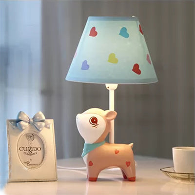 Baby Sika Deer Desk Light Resin 1 Bulb Lovely Desk Lamp for Boy Girl Bedroom Blue Clearhalo 'Lamps' 'Table Lamps' Lighting' 64799