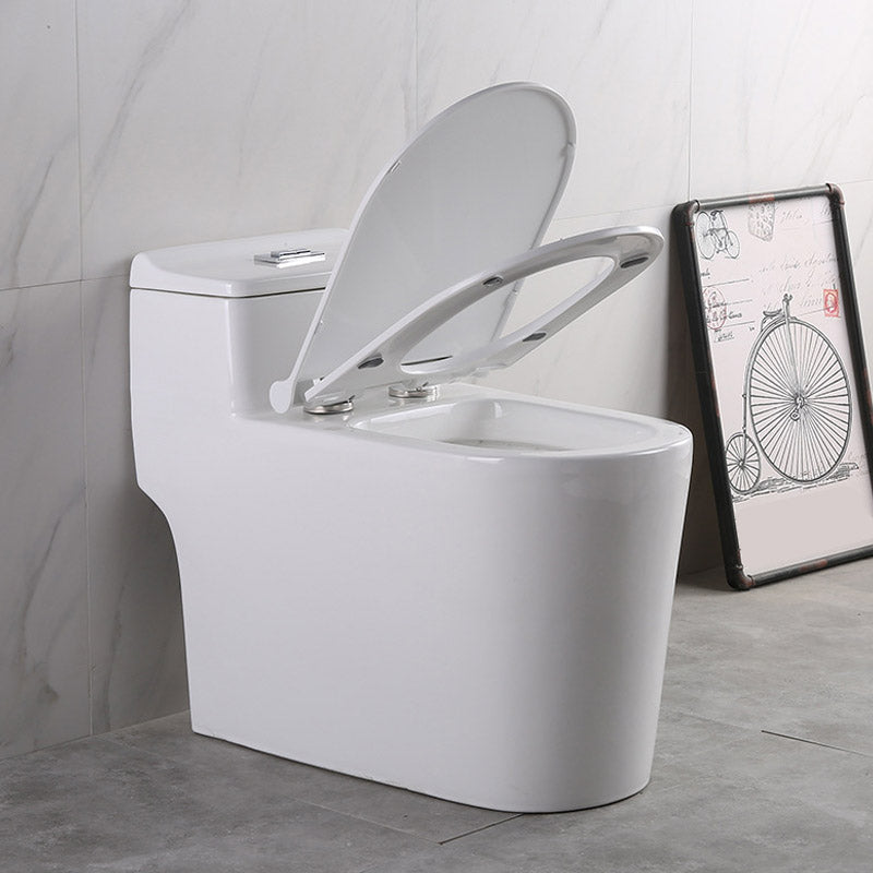 Modern White Flush Toilet Floor Mounted Toilet Bowl with Slow Close Seat for Washroom Clearhalo 'Bathroom Remodel & Bathroom Fixtures' 'Home Improvement' 'home_improvement' 'home_improvement_toilets' 'Toilets & Bidets' 'Toilets' 6549077