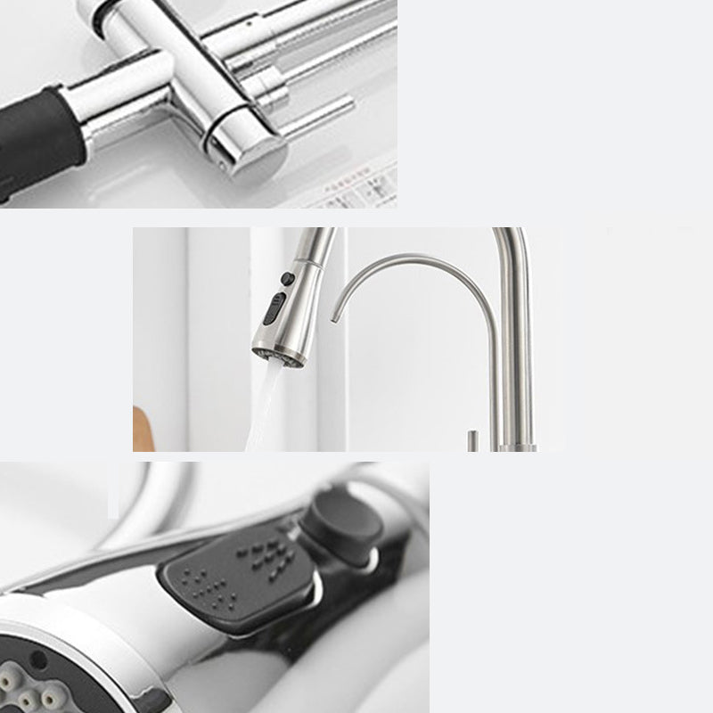 Modern 2-Handle Kitchen Faucet with Sprayer and Water Dispenser Bar Faucet Clearhalo 'Home Improvement' 'home_improvement' 'home_improvement_kitchen_faucets' 'Kitchen Faucets' 'Kitchen Remodel & Kitchen Fixtures' 'Kitchen Sinks & Faucet Components' 'kitchen_faucets' 6558255