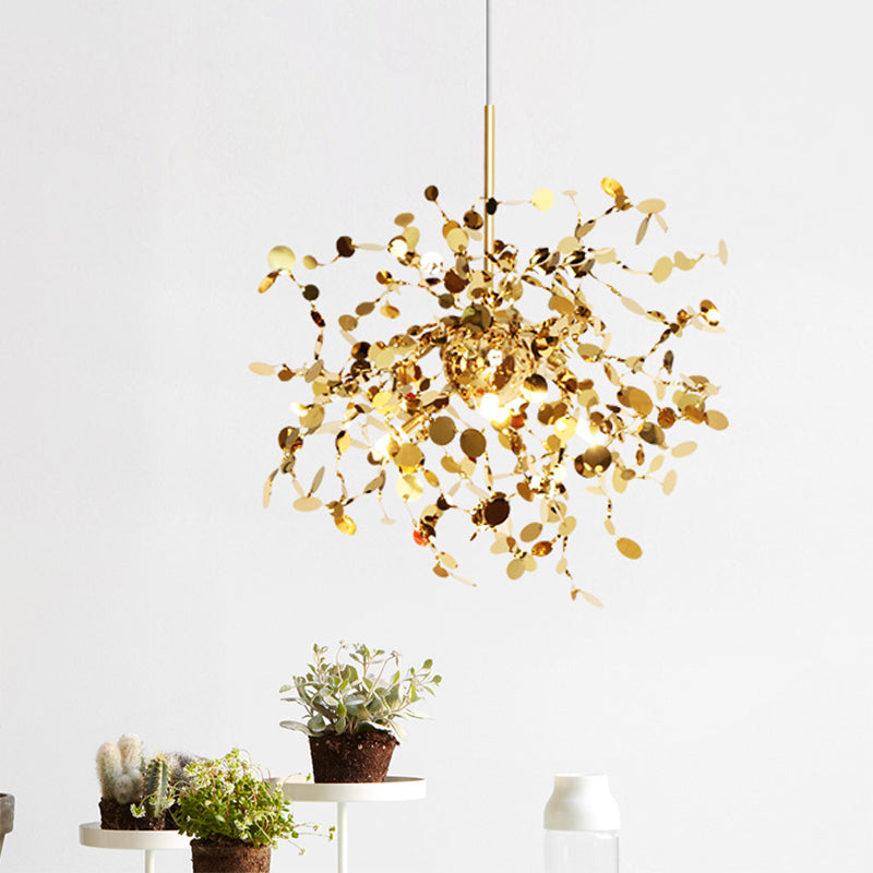 Starburst Pendant Light Modernism Metal LED Gold Hanging Ceiling Light for Living Room Gold Clearhalo 'Ceiling Lights' 'Pendant Lights' 'Pendants' Lighting' 678262_332a765a-e1c0-4965-a14b-322cb353aea1