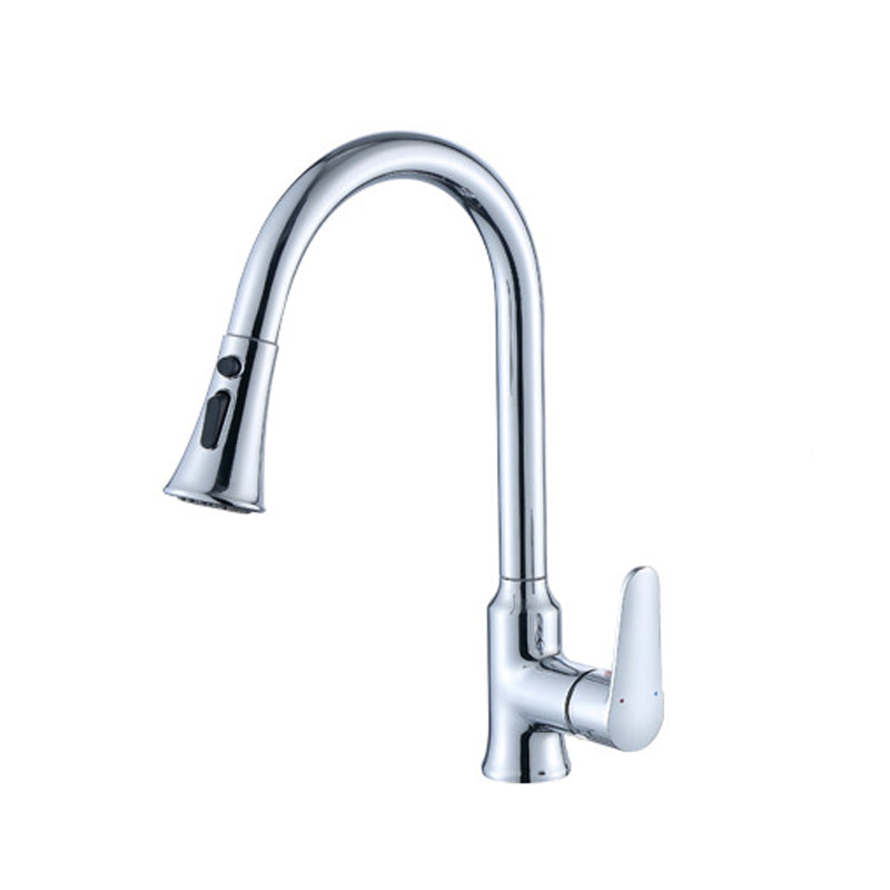 Modern Kitchen Faucet Single Handle Water Faucet with Pull out Sprayer Clearhalo 'Home Improvement' 'home_improvement' 'home_improvement_kitchen_faucets' 'Kitchen Faucets' 'Kitchen Remodel & Kitchen Fixtures' 'Kitchen Sinks & Faucet Components' 'kitchen_faucets' 6786688