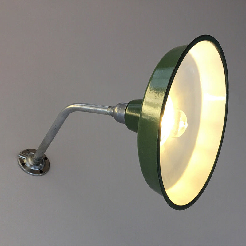 Barn Shade Living Room Wall Lighting Vintage Stylish Metallic 1 Bulb Green Wall Sconce, 14