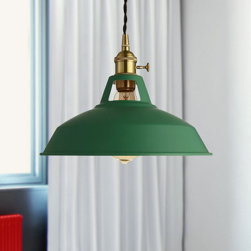 Green Barn Ceiling Light Industrial Stylish Metal 1 Light Living Room Pendant Lamp with Plug-In Cord Clearhalo 'Art Deco Pendants' 'Cast Iron' 'Ceiling Lights' 'Ceramic' 'Crystal' 'Industrial Pendants' 'Industrial' 'Metal' 'Middle Century Pendants' 'Pendant Lights' 'Pendants' 'Tiffany' Lighting' 679443