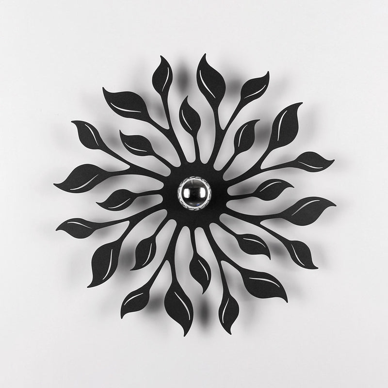 Black Finish Blossom Wall Sconce Light Nordic LED Metal Wall Mounted Lamp for Living Room Clearhalo 'Wall Lamps & Sconces' 'Wall Lights' Lighting' 702040