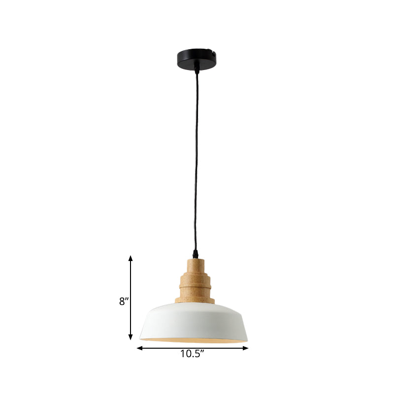 1-Bulb Restaurant Pendant Modern Nordic White Finish Hanging Ceiling Light with Bowl Iron Shade Clearhalo 'Ceiling Lights' 'Modern Pendants' 'Modern' 'Pendant Lights' 'Pendants' Lighting' 729993