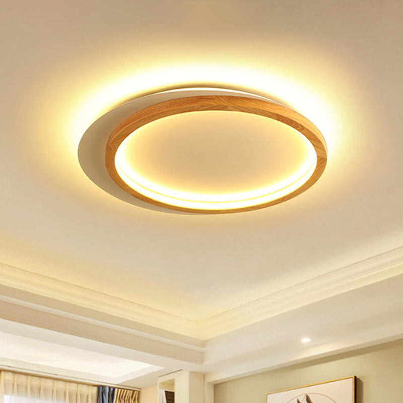 Wooden Loop Flush Mount Spotlight Modern 16