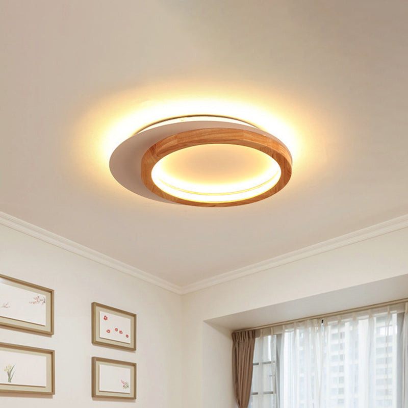 Wooden Loop Flush Mount Spotlight Modern 16