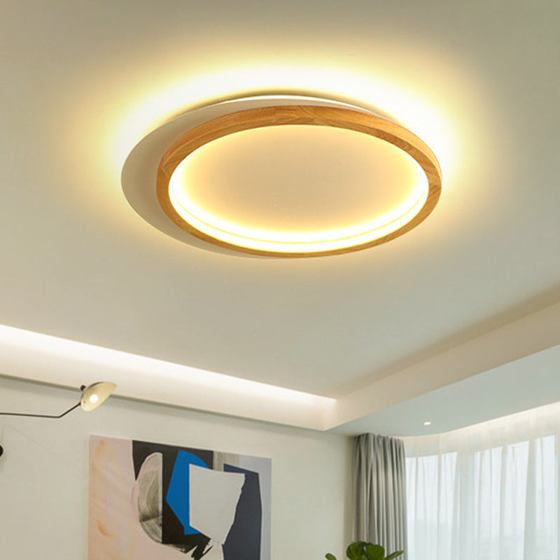 Wooden Loop Flush Mount Spotlight Modern 16