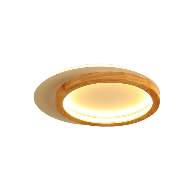 Wooden Loop Flush Mount Spotlight Modern 16