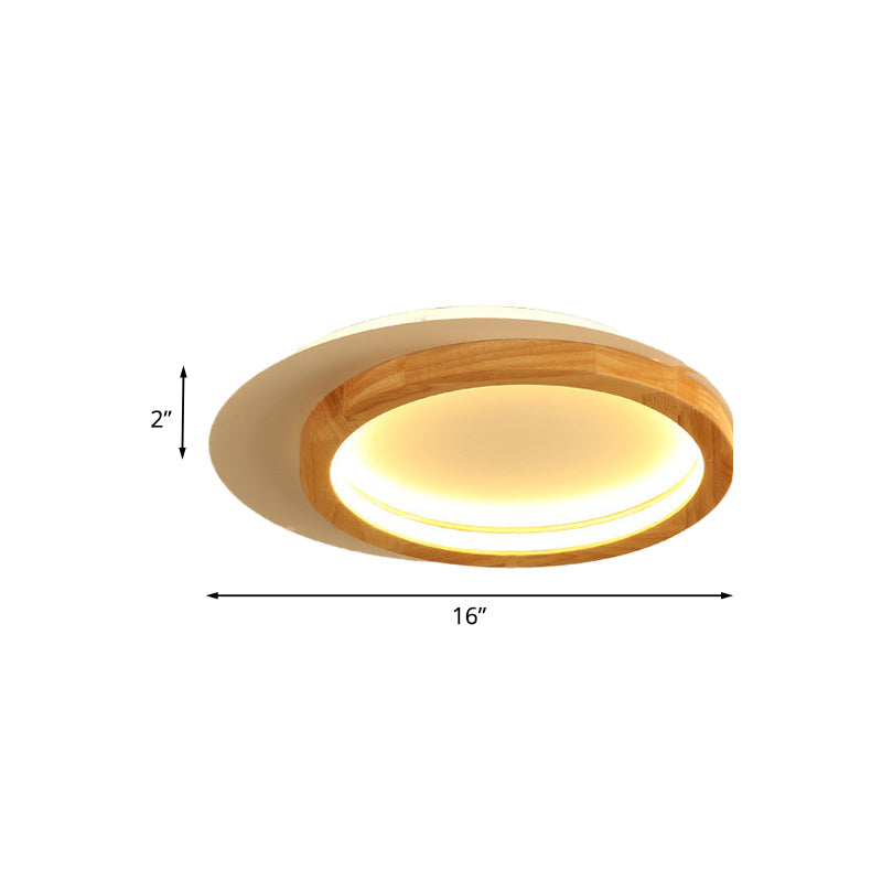 Wooden Loop Flush Mount Spotlight Modern 16