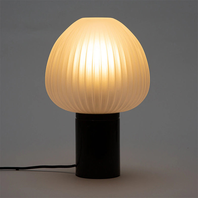 Milk White Prismatic Glass Onion Desk Light Modern LED Black Table Lamp for Bedroom Black Clearhalo 'Lamps' 'Table Lamps' Lighting' 730737