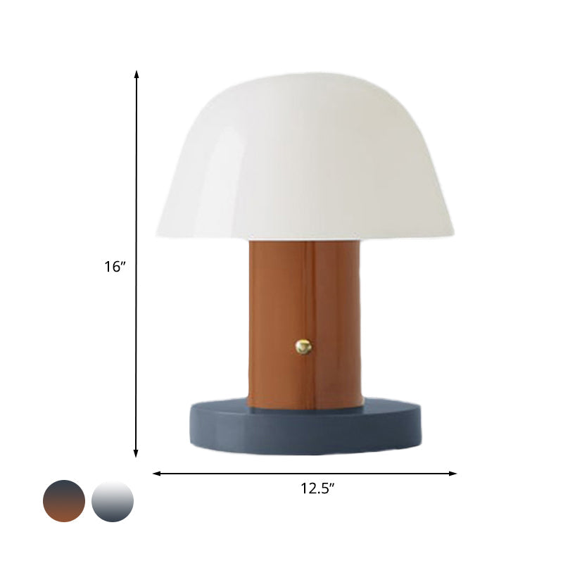 Metal Mushroom Desk Lighting Contemporary LED Night Table Lamp in White and Blue/Brown and Blue for Living Room Clearhalo 'Lamps' 'Table Lamps' Lighting' 730823