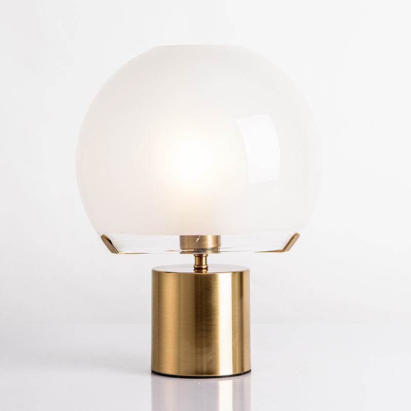Gold Finish Domed Table Lighting Post Modern Single Light Milk White Glass Night Lamp Gold Clearhalo 'Lamps' 'Table Lamps' Lighting' 731403