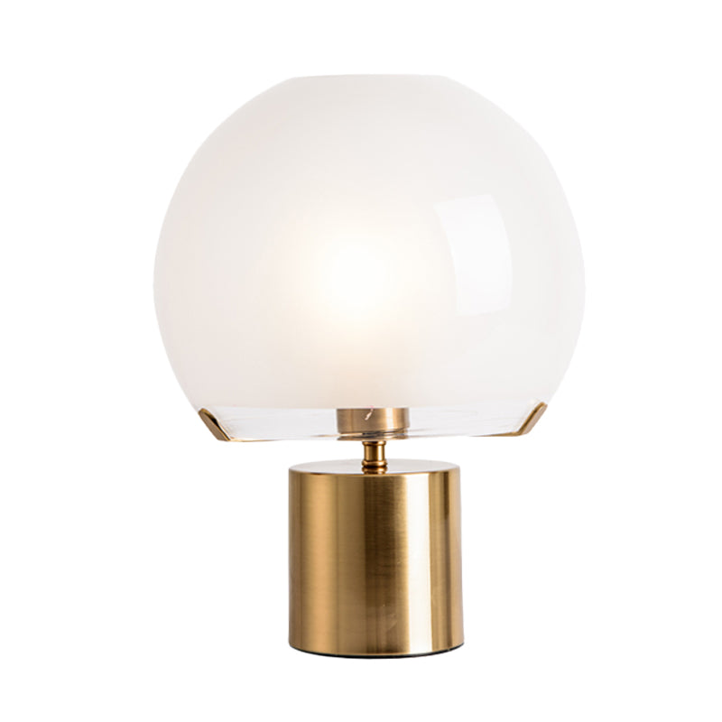 Gold Finish Domed Table Lighting Post Modern Single Light Milk White Glass Night Lamp Clearhalo 'Lamps' 'Table Lamps' Lighting' 731405