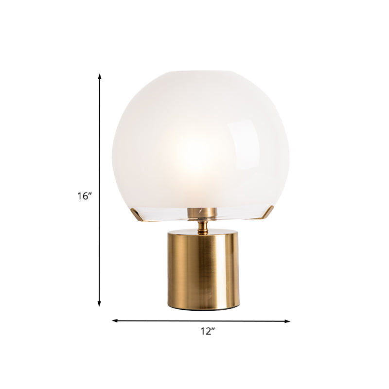 Gold Finish Domed Table Lighting Post Modern Single Light Milk White Glass Night Lamp Clearhalo 'Lamps' 'Table Lamps' Lighting' 731407