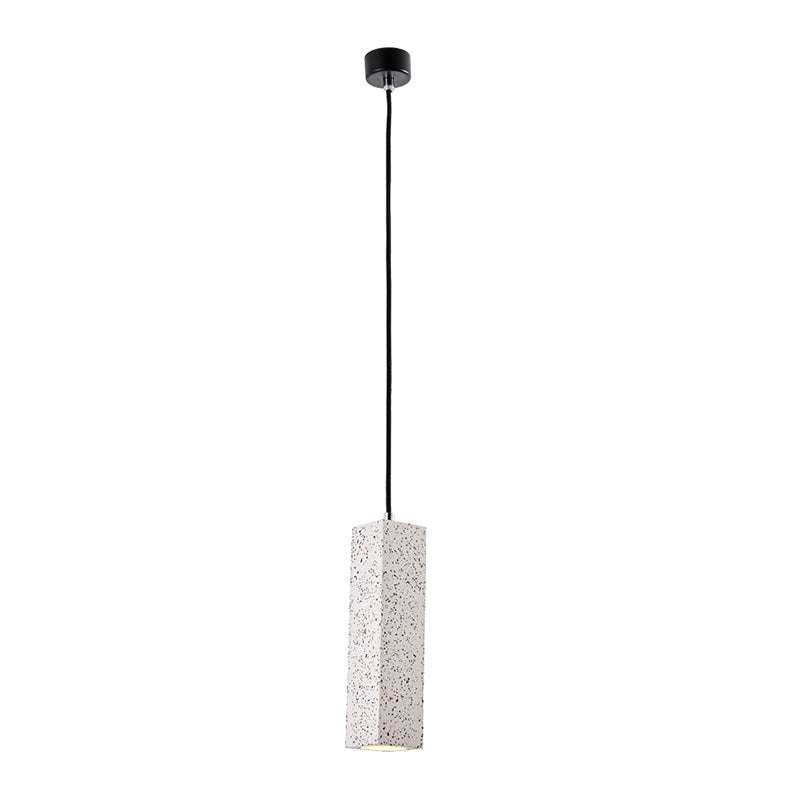 Modern Slim Cuboid Drop Pendant Light Nordic Marble 1 Head Bedside LED Ceiling Lamp in White Clearhalo 'Ceiling Lights' 'Modern Pendants' 'Modern' 'Pendant Lights' 'Pendants' Lighting' 731574