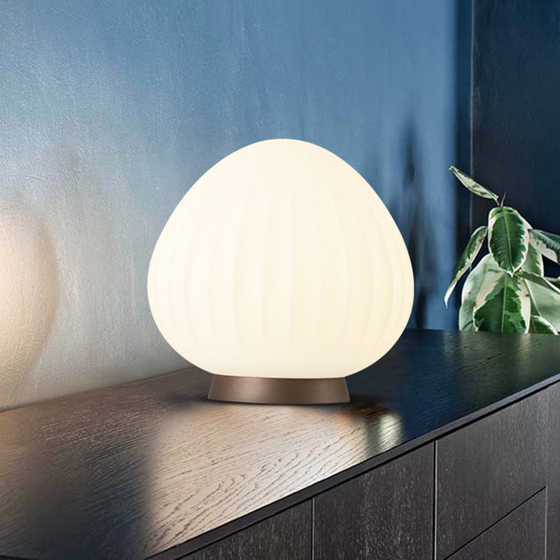 Peach Shaped Night Table Light Modernist Acrylic 1 Light White Night Lamp for Bedside White Clearhalo 'Lamps' 'Table Lamps' Lighting' 731797