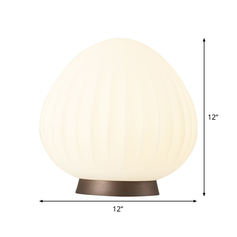 Peach Shaped Night Table Light Modernist Acrylic 1 Light White Night Lamp for Bedside Clearhalo 'Lamps' 'Table Lamps' Lighting' 731801