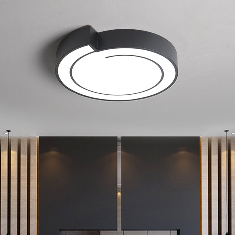 White/Black Round Ceiling Flush Minimalist 18