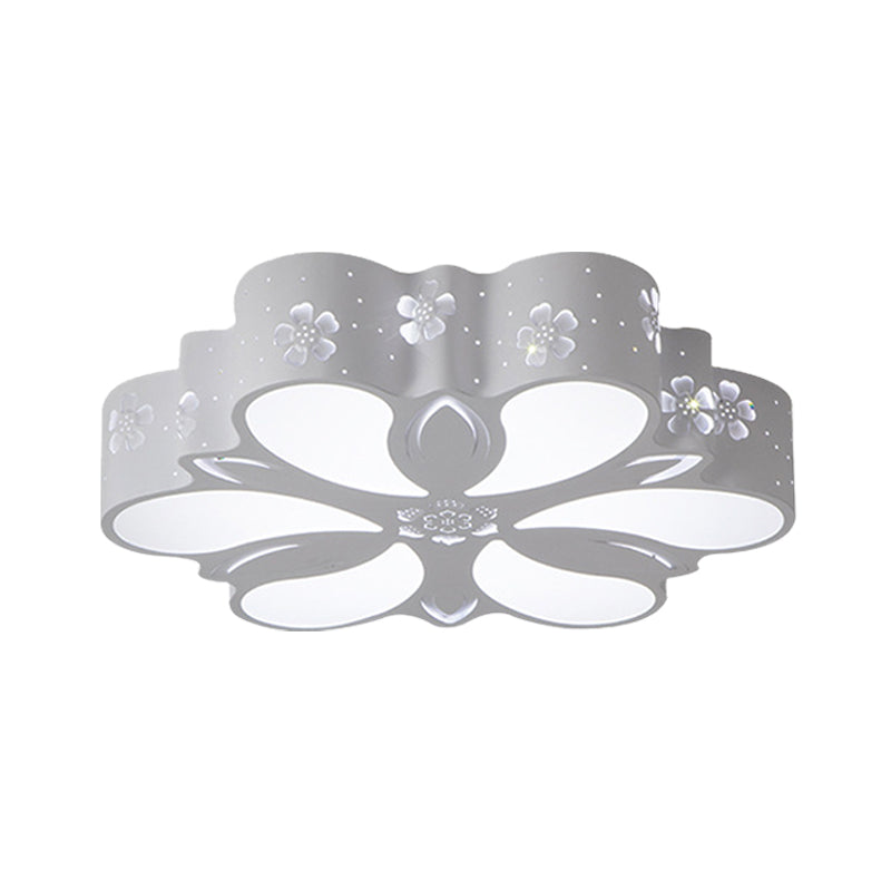 White Petal Flushmount Lighting Modernism LED Metal Flush Mount Ceiling Lamp for Bedroom Clearhalo 'Ceiling Lights' 'Close To Ceiling Lights' 'Close to ceiling' 'Flush mount' Lighting' 732340